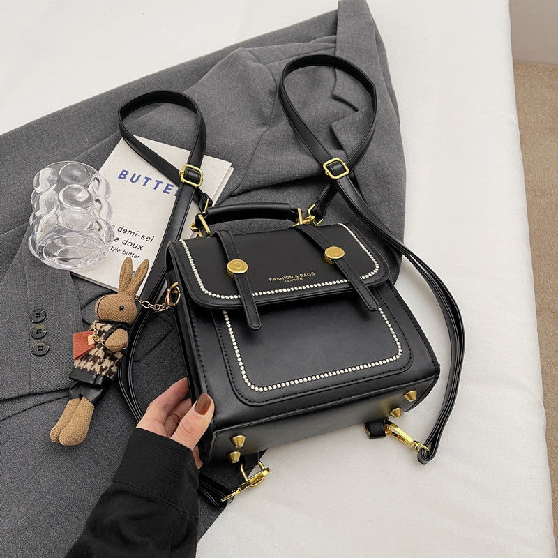 Vintage-Inspired Structured Satchel Bag