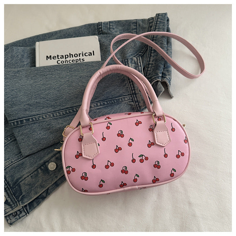 Playful Cherry Print Mini Handbag