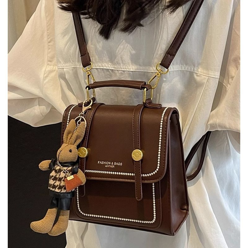 Vintage-Inspired Structured Satchel Bag