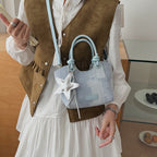 Women Mini-Handbag with Fashionable Star Keychain