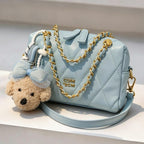 stylish mini handbag with playful animal pendant