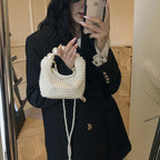 Ladies pearl-embellished mini handbag