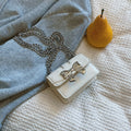 Mini Handbag with Shimmering Bow Closure
