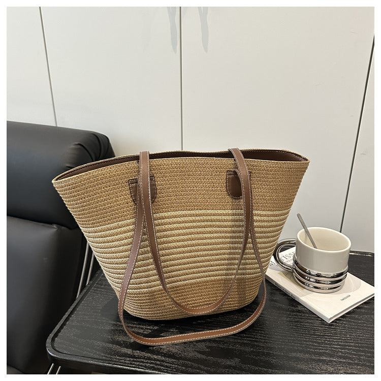 Stylish Straw Beach Tote Bag