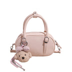 mini handbag with removable teddy keychain