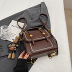 Vintage-Inspired Structured Satchel Bag