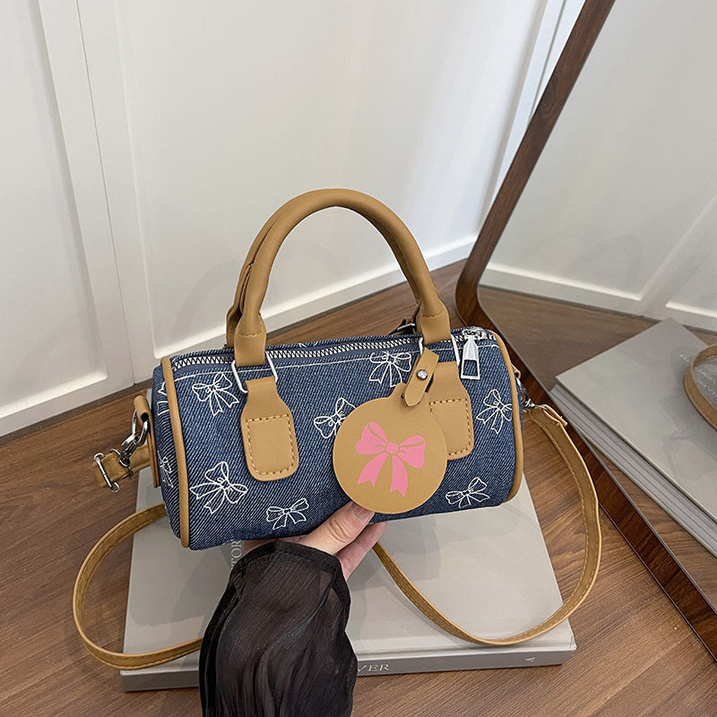 Playful Bow-Printed Mini Handbag