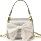 mini handbag with decorative bow design