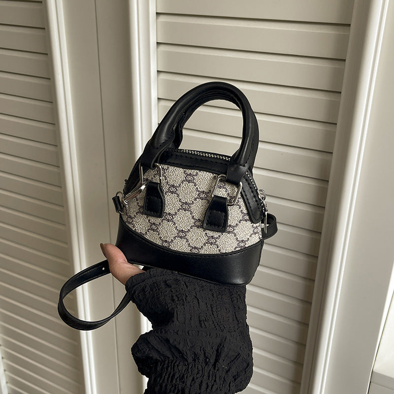 Designer Mini Handbag with Textured Upper Material