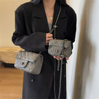 mini handbag with padded design and elegant chain strap