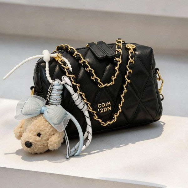 stylish mini handbag with playful animal pendant