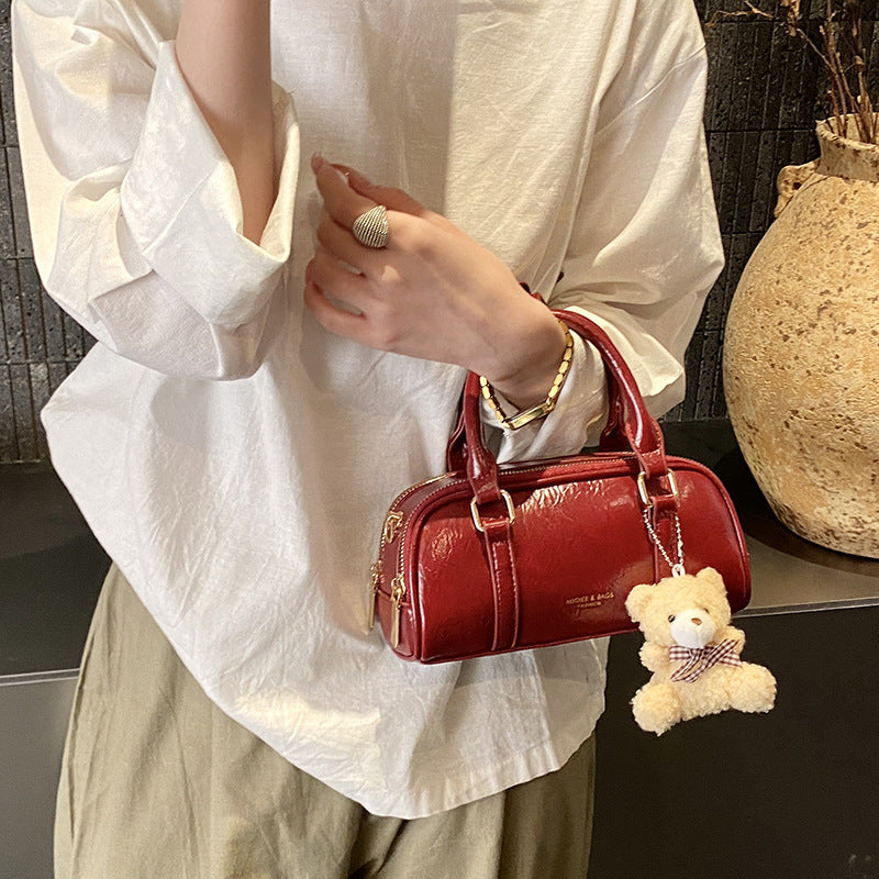 Mini Handbag with Playful Teddy Pendant