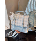 Stylish Checkered Mini Satchel Bag
