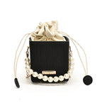 Ladies mini handbag with detachable pearl chain