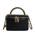 mini handbag with gold chain accent and textured design