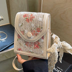 mini handbag with floral jacquard pattern and playful drawstring Nord bags