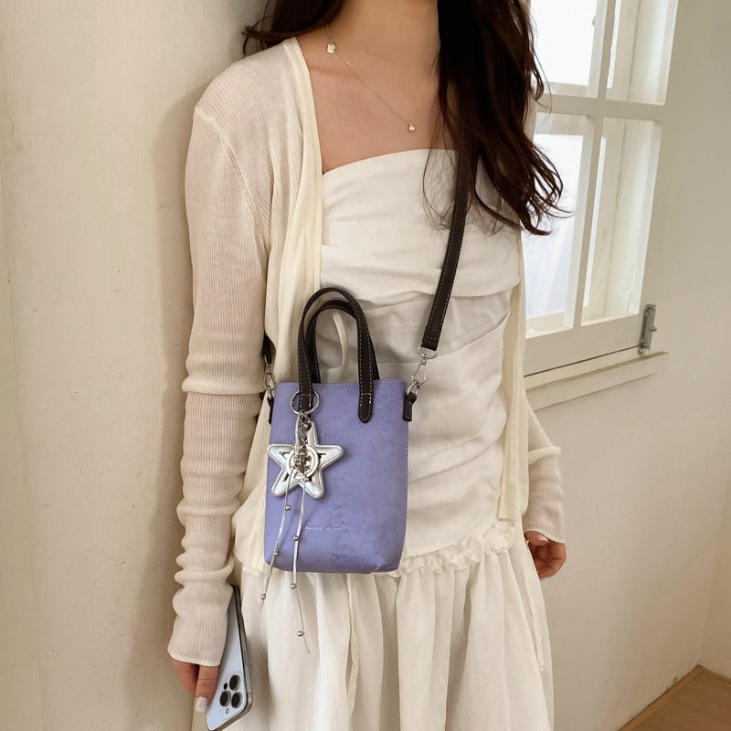 Women practical mini handbag with detachable pendant
