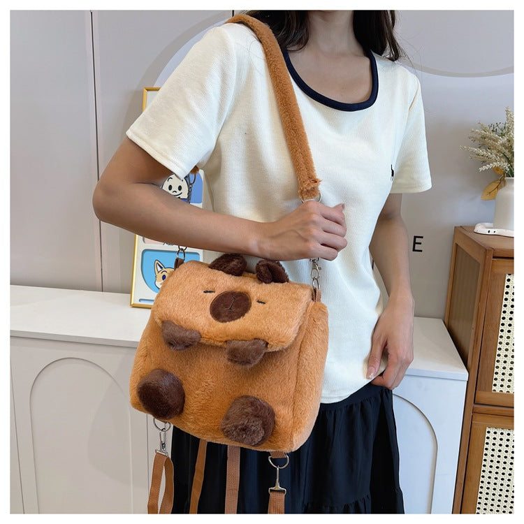 Plush Backpack In Pig Design