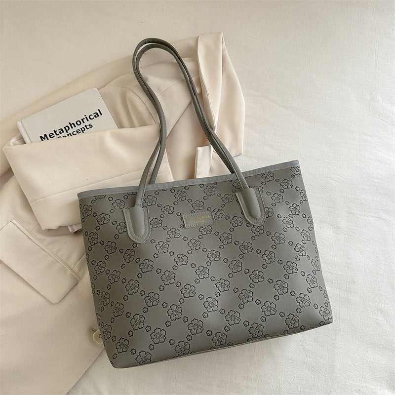 Floral Embossed Tote Bag