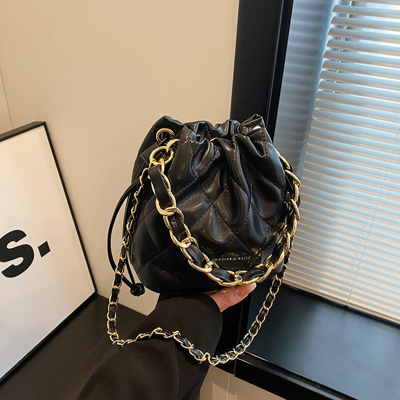 Quilted Mini Bucket Handbag