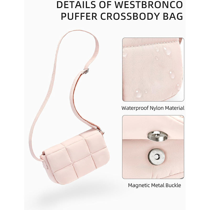 Fashionable shoulder bag with padded design