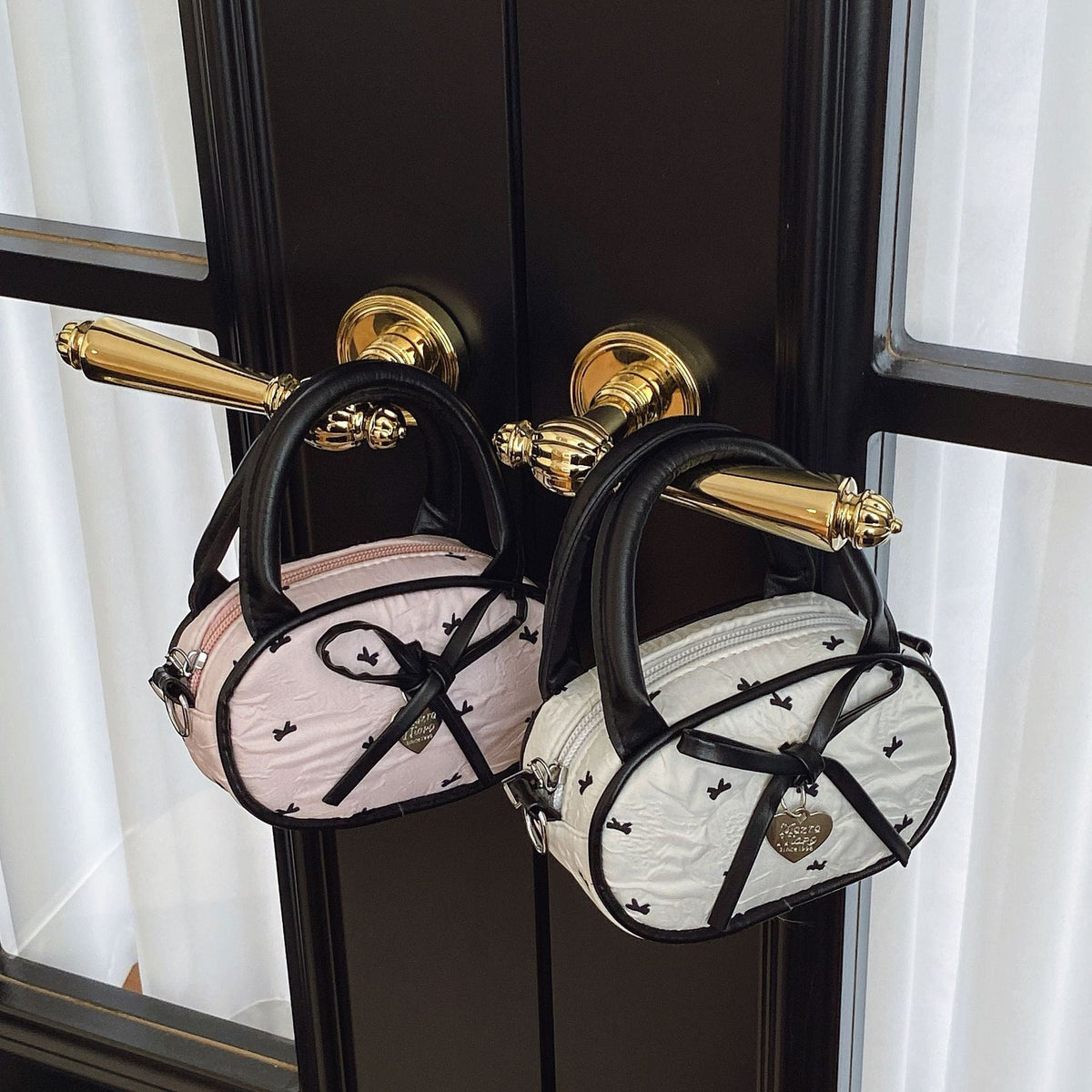 Quilted Mini Handbag with Heart Detail