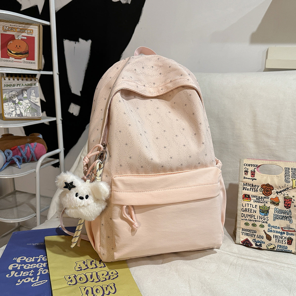 Backpack with Cute Star Design and Practical Storage