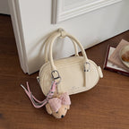 mini handbag with removable teddy keychain