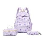 Stylish backpack with separate lunch container and pencil case
