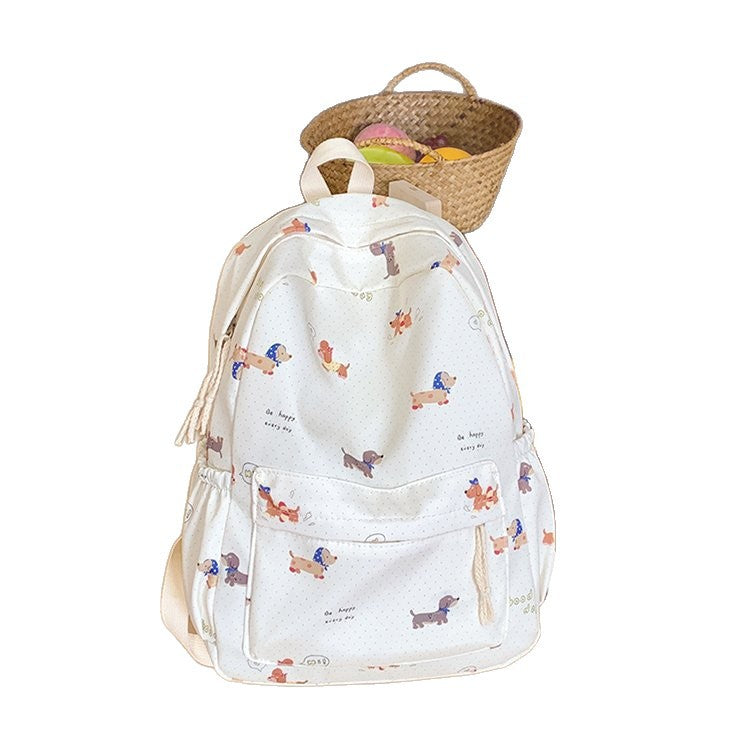 Backpack with Cute Dog Friend Design