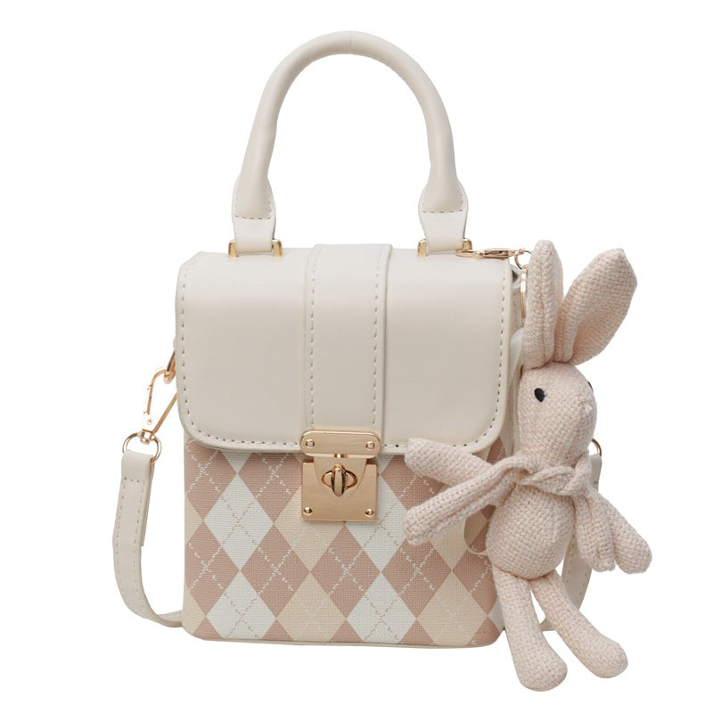 Mini Handbag with Elegant Check Pattern