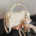 Mini Handbag with Cute Bear Pendant