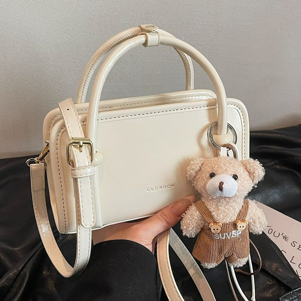 Mini Handbag with Cute Bear Pendant