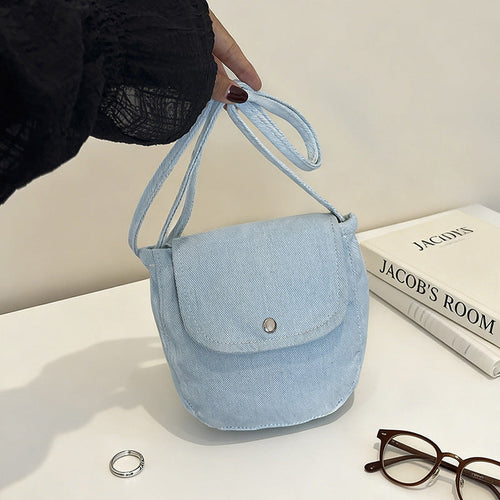 Compact Denim Crossbody Bag