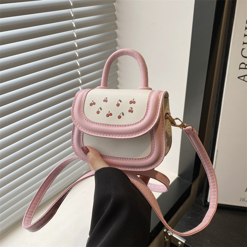 Women Mini Handbag with Playful Cherry Motif