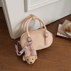 mini handbag with removable teddy keychain