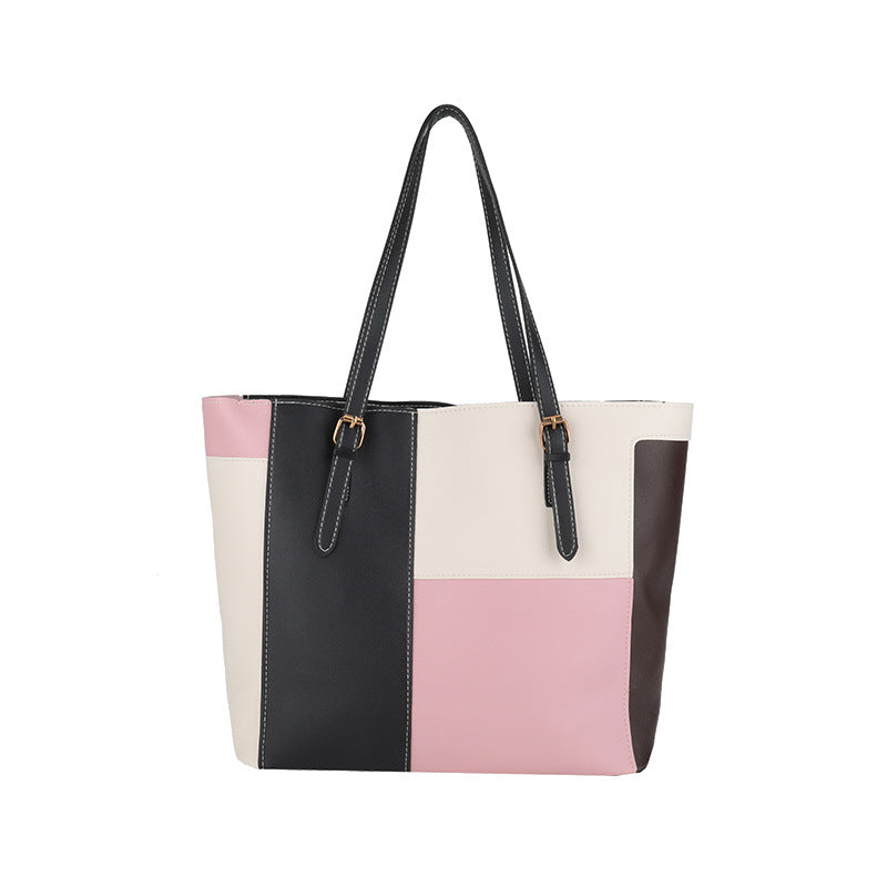 Stylish Color Block Tote Bag