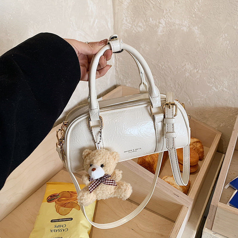 Mini Handbag with Playful Teddy Pendant
