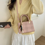 Mini Handbag with Elegant Structure and Golden Accents