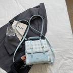 Vintage-Style Checkered Crossbody Bag