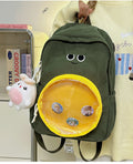 Backpack with Transparent Viewing Window and Animal Pendant