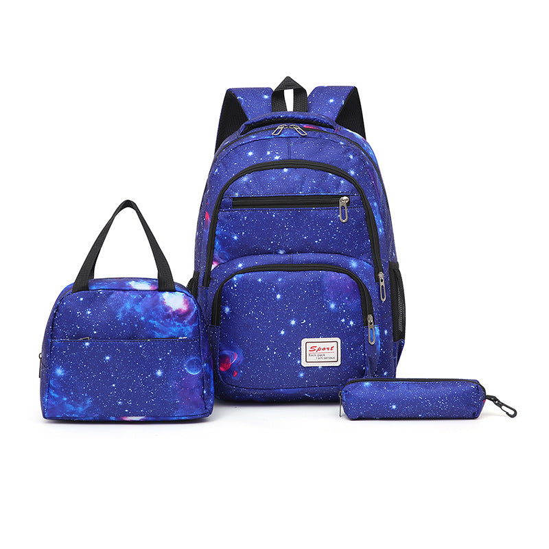 Galaxy pattern school backpack set