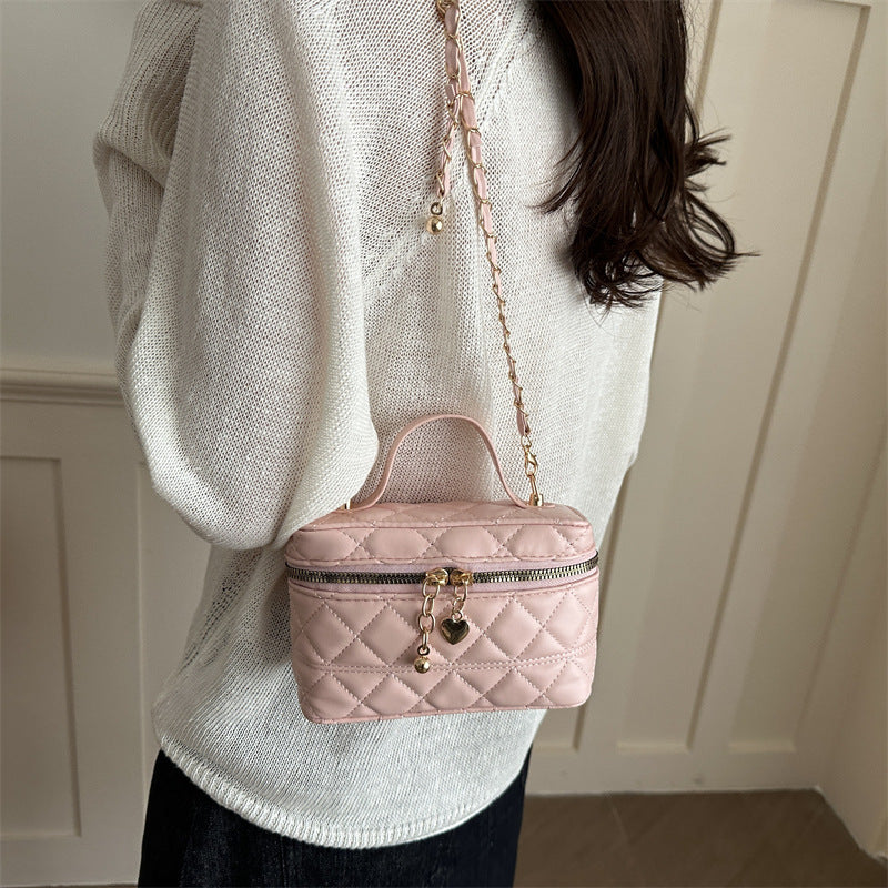 elegant quilted mini handbag with detachable shoulder strap