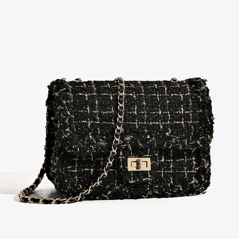 Textured Chain Strap Shoulder Bag