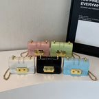 elegant mini handbag with gold closure mechanism