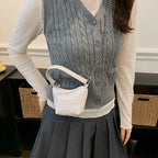 mini handbag with shiny chain and textured upper material