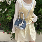 Women’s mini handbag with animal pendant and fashionable denim Nord bags