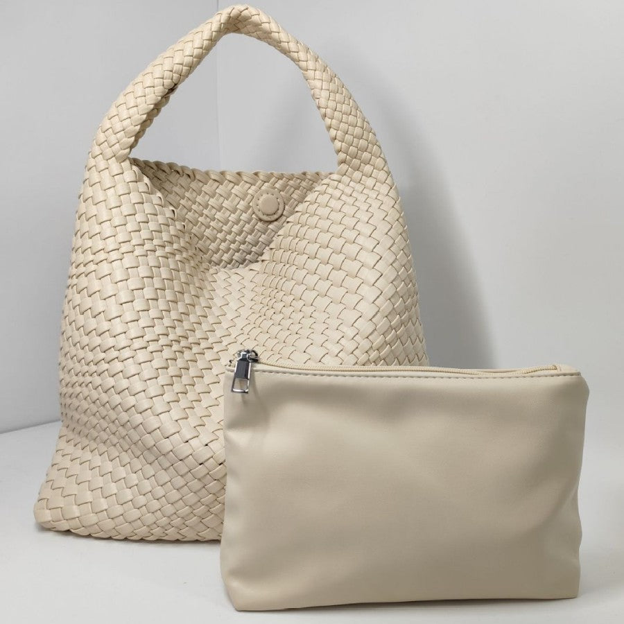 Textured Braided Tote Bag