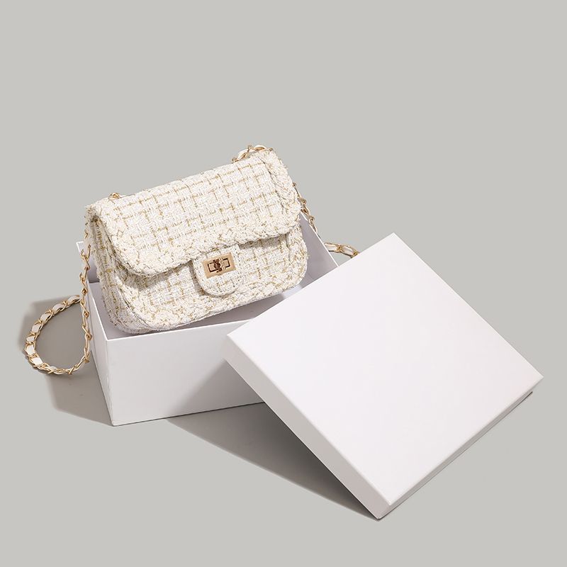 Textured Chain-Detail Crossbody Bag