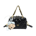 stylish mini handbag with playful animal pendant